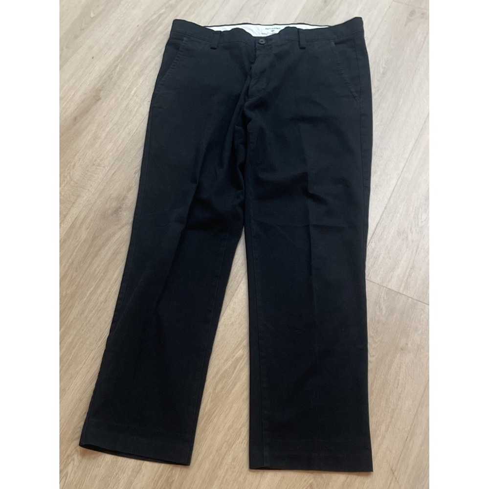 Dockers Slim Tapered‎ Fit Chino Pants 34x29 Black Flat Front Preppy Everyday